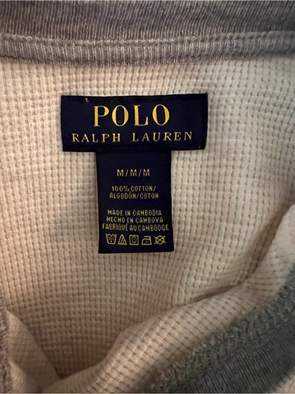 Polo Ralph Lauren Vintage Unisex Gray Thermal Pullover Crewneck Long Sleeve Top - Picture 4 of 7